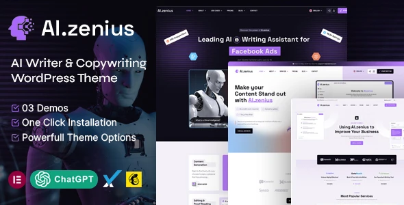 Ai Zenius – AI Writer & Copywriting WordPress Theme